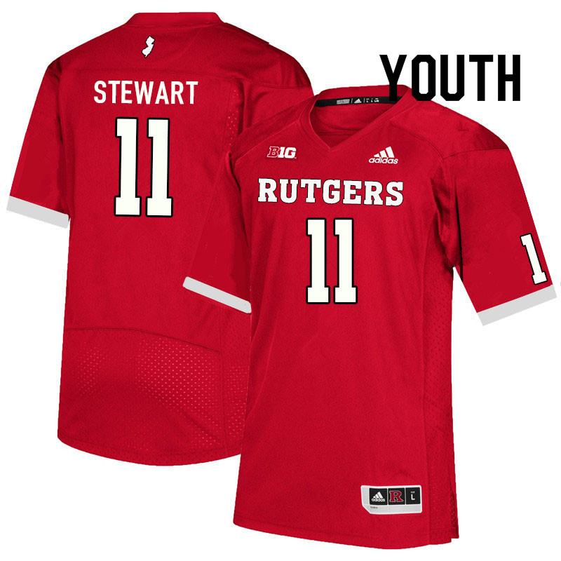 Youth #11 Cam'Ron Stewart Rutgers Scarlet Knights College Football Jerseys Sale-Scarlet - Click Image to Close